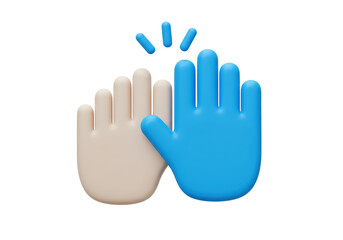 Isolated High Five Hands Gesture Collaboration Celebration