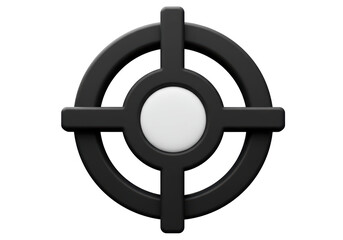 Obraz premium Isolated Black Target Icon with White Center