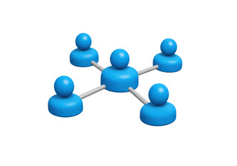 Isolated Network of Connected People in Blue