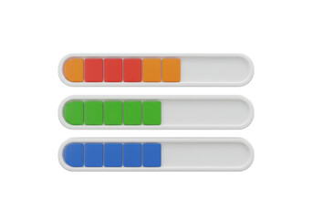 Isolated Progress Bar with Colorful Blocks