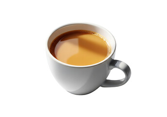 Obraz premium A white coffee cup filled with light brown liquid.