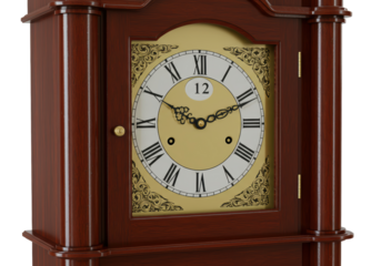 Isolated Classic Grandfather Clock Close-up