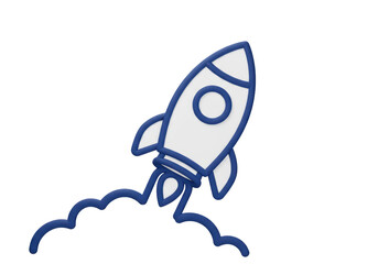 Isolated Rocket Ship Blasting Off Symbol © Freya