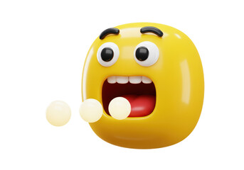 Isolated Shocked Emoji Face with Exclamation Marks