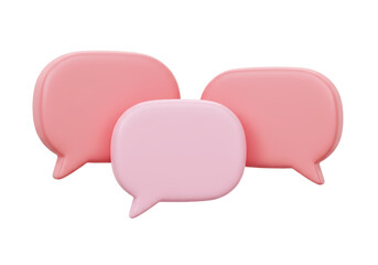 Fototapeta premium Isolated Three Pink Speech Bubbles for Communication