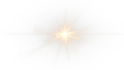 Bright Golden Light Burst with Lens Flare on Black Background	