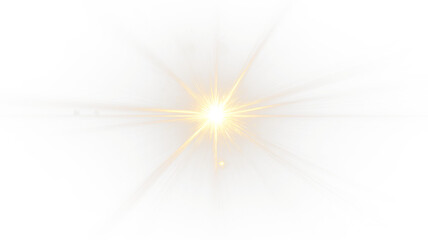 Bright Golden Light Burst with Lens Flare on Black Background	