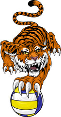 Tiger Volleyball Sport Team Animal Mascot Design
