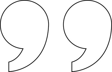 Quote Mark line art Icon.Quote chat icon for messaging, communication, and conversation.Quotation symbol. Remark sign in Quote mark on transparent background. Quoted sign . Vector Illustration.