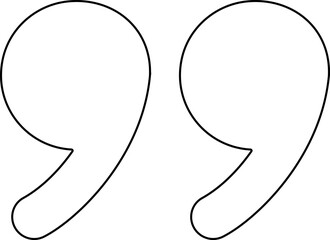 Quote Mark line art Icon.Quote chat icon for messaging, communication, and conversation.Quotation symbol. Remark sign in Quote mark on transparent background. Quoted sign . Vector Illustration.