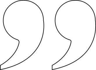 Quote Mark line art Icon.Quote chat icon for messaging, communication, and conversation.Quotation symbol. Remark sign in Quote mark on transparent background. Quoted sign . Vector Illustration.