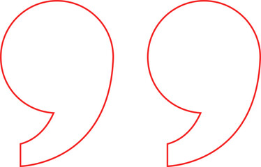 Quote Mark line art Icon.Quote chat icon for messaging, communication, and conversation.Quotation symbol. Remark sign in Quote mark on transparent background. Quoted sign . Vector Illustration.