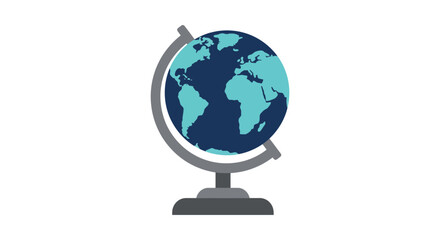 Stylized Globe Icon Showing the Americas and Parts of Europe and Africa