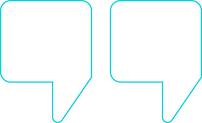 Quote Mark line art Icon.Quote chat icon for messaging, communication, and conversation.Quotation symbol. Remark sign in Quote mark on transparent background. Quoted sign . Vector Illustration.