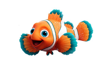 Cheerful cartoon clownfish.