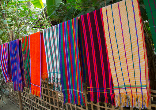 Chin traditional textiles, Mrauk u, Myanmar