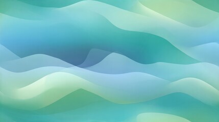 Fototapeta premium Abstract undulating shapes with gradient teal, green, and blue creating a peaceful backdrop