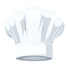 White Chef Hat with Transparent Background, 3D Realism Design Element