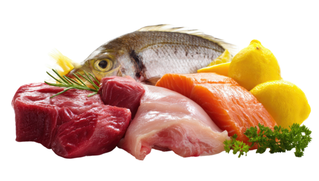 Assorted fresh proteins