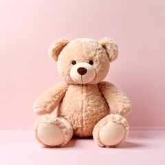 Obraz premium Adorable Plush Bear on Pink