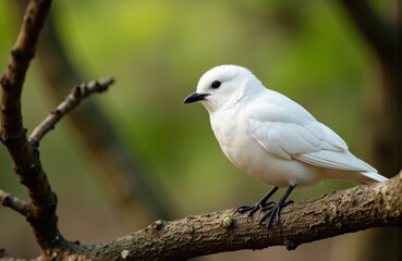 Obraz premium A white dove perched on a tree branch in a natural outdoor setting