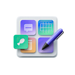Square app icon with colorful modules