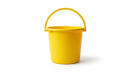 yellow bucket isolated on white