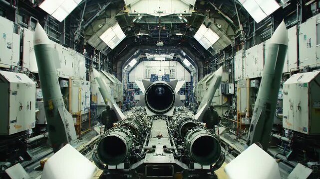 Inside Sub Orbital Hypersonic Missile Test Chamber Complex Mechanics Engineering and Advanced Aerospace Technology