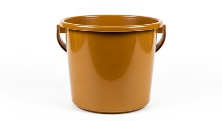 plastic golden brown on white background