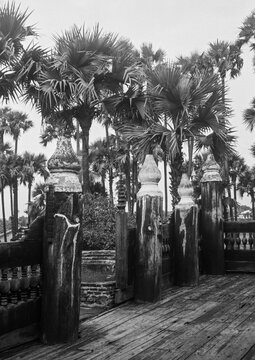 Old wooden monastery, Yangon, Myanmar