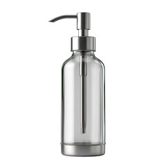 modern minimalist oil dispenser bottle, matte glass, metal spout, isolated white background. PNG