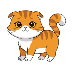 Cute orange tabby kitten logo illustration, perfect for pet themes, children's books, and animal lovers