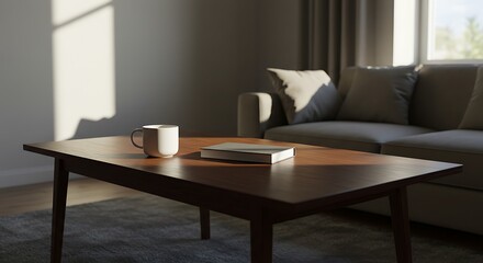 Fototapeta premium Cozy Living Room with Coffee Table