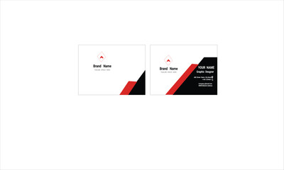 Red modern creative business card and name card horizontal simple clean template vector design