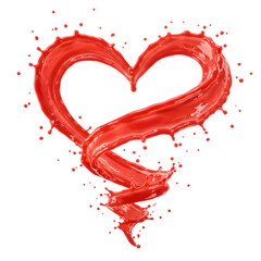 heart made of red paint splashes
