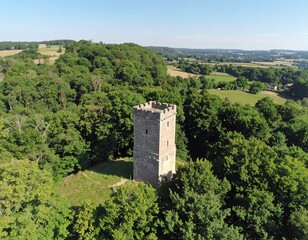 Tower in a wooded valley