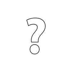 ? Question mark symbol or Interrogation point sign bold outline vector icon