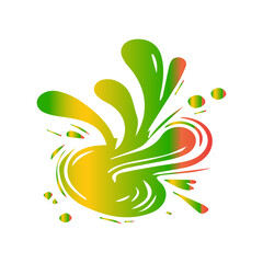 Creative colorful splash burst effect, suitable for abstract compositions, art backgrounds, or energetic poster templates.