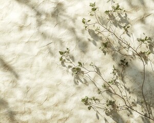 Light-drenched paper with delicate sprigs