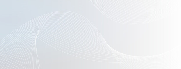 Abstract background with white and gray colors. The background features smooth, flowing lines creating a soft, modern texture. Gradient wave background vector. Silver background.