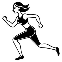Fototapeta premium running woman silhouette