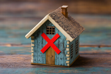 house on a wooden background