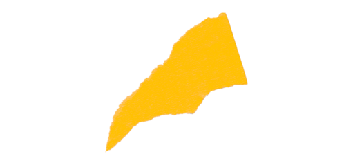 Single yellow tape isolated on transparent background