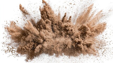 砂塵の爆発、暖色パレットの超リアルな粒子
