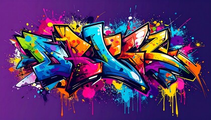 Fototapeta premium Vibrant graffiti style lettering