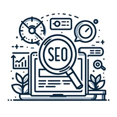 Obraz premium SEO Magnifying Glass