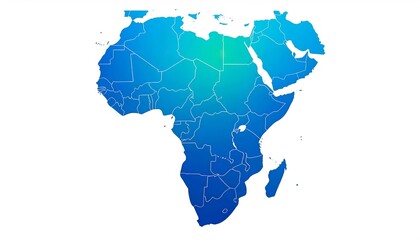 Obraz premium Modern Gradient Africa Map with Futuristic Vector Design