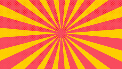 Obraz premium Comic Style Burst in Red and Yellow Background