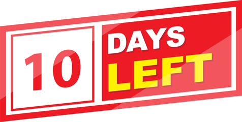 Vector label 10 days left illustration