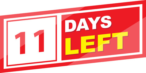 Vector label 11 days left illustration